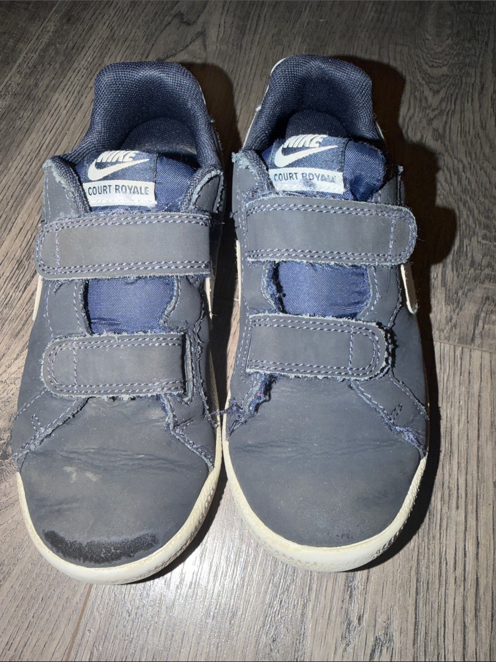 Nike Kids Court Royale Navy Velcro Sneakers — Dark Blue 13C